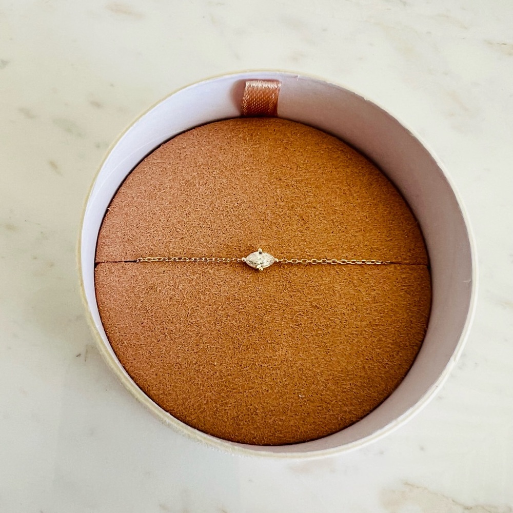 VRAI Diamond Marquise Shape Rose-Gold Bezel Bracelet
